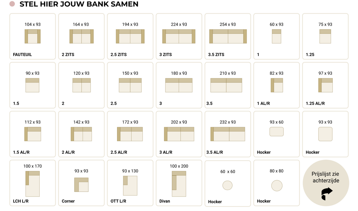 Hoekbank Teddy | Links | Antraciet