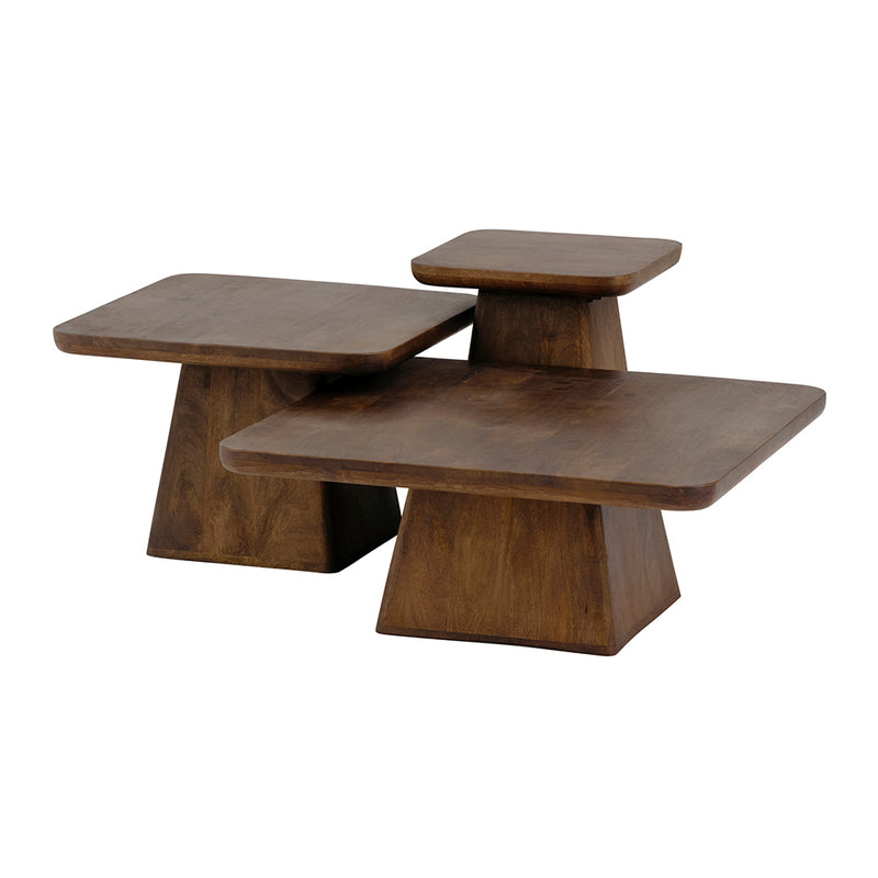 Bijzettafel | Massief Mangohout - Brown Walnut - Gelakt | 40, Mango