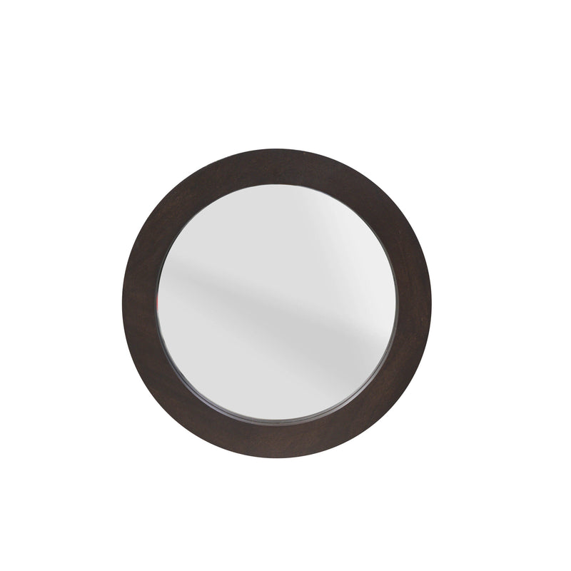 Ronde Dide | spiegel Bruin Mangohout 40 cm