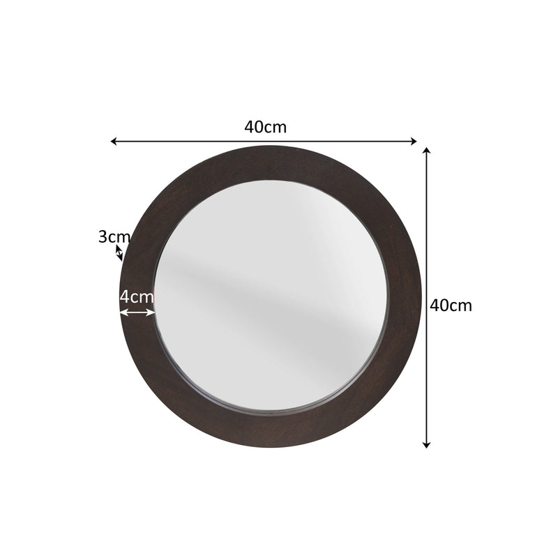 Ronde Dide | spiegel Bruin Mangohout 40 cm