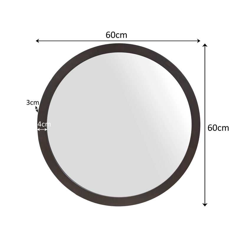 Ronde Dide | spiegel Bruin Mangohout 60 cm