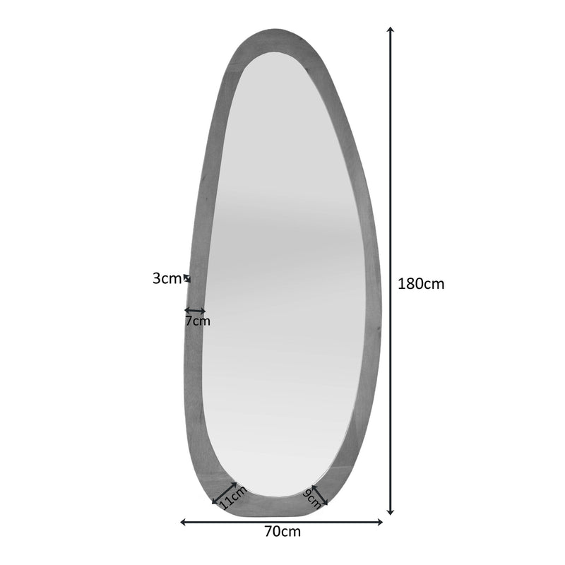 Organische Lou | spiegel Zand Mangohout 180 cm
