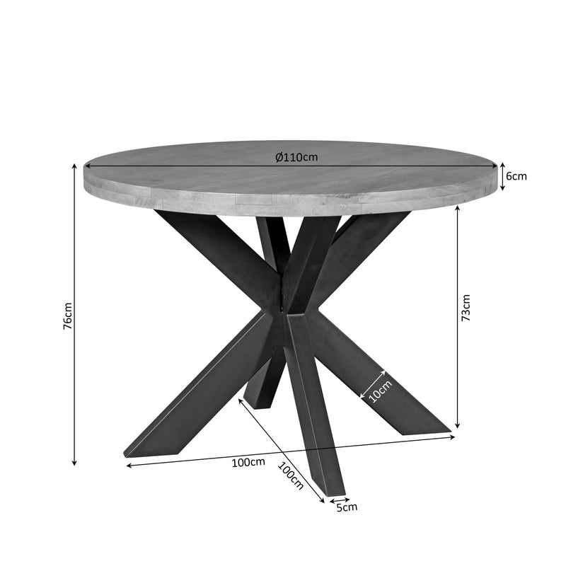 Eettafel Dakota | 110 cm Rond