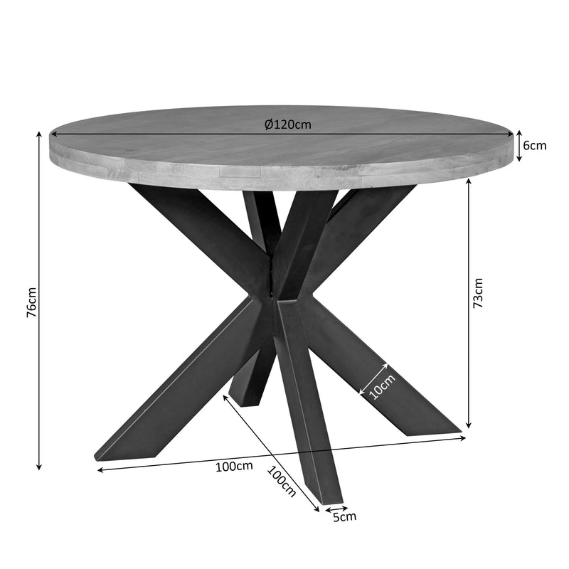 Eettafel Dakota | 120 cm Rond
