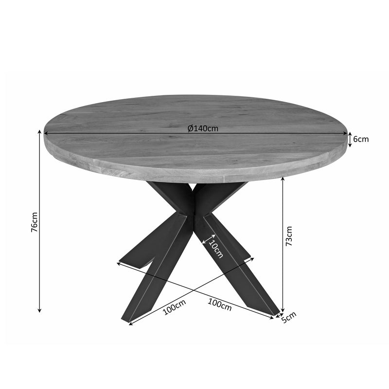 Eettafel Dakota | 140 cm Rond