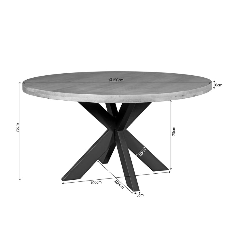 Eettafel Dakota | 150 cm Rond