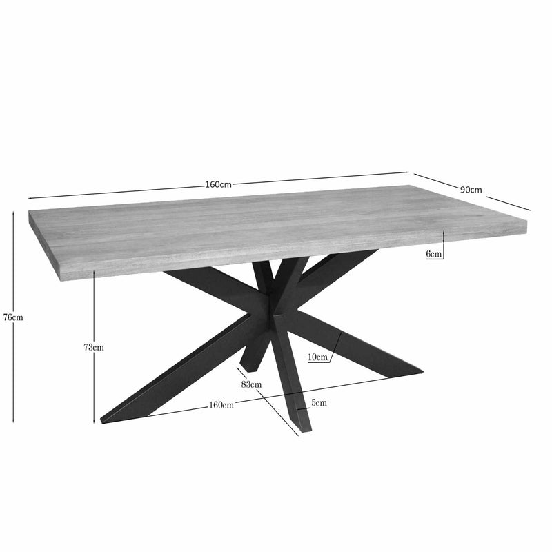 Eettafel Dakota | 160 cm Rechthoek