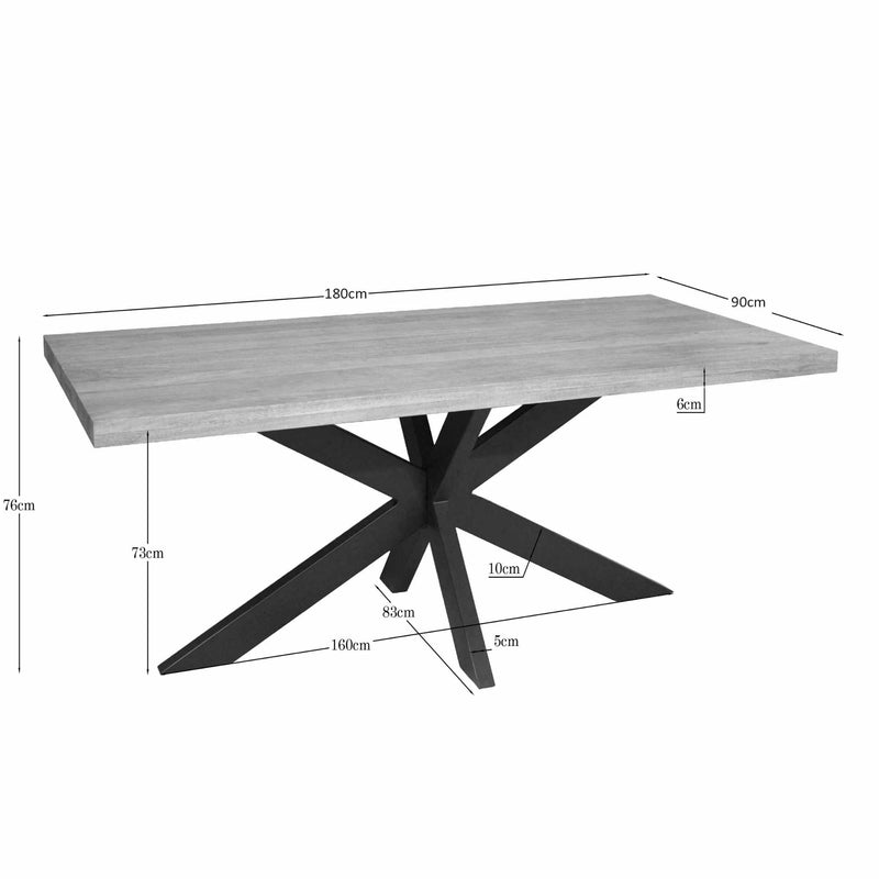 Eettafel Dakota | 180 cm Rechthoek