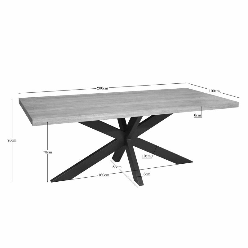 Eettafel Dakota | 200 cm Rechthoek