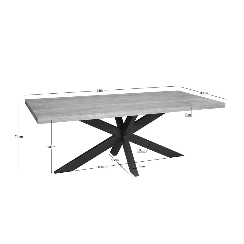 Eettafel Dakota | 220 cm Rechthoek