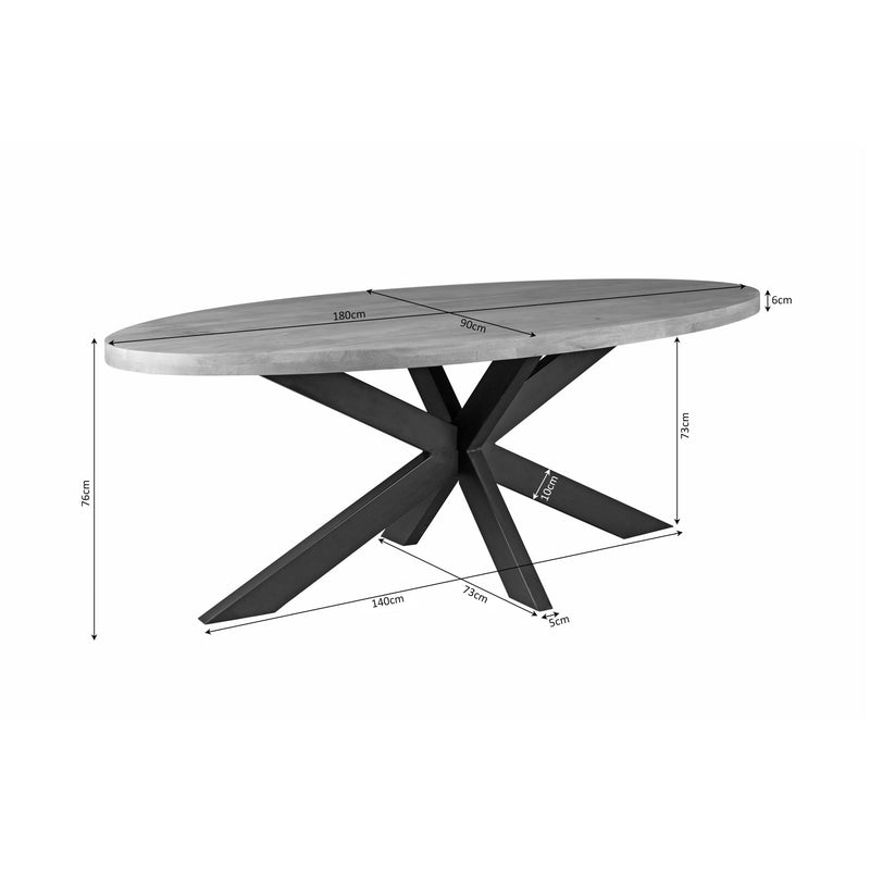 Eettafel Dakota | 180 cm Ovaal
