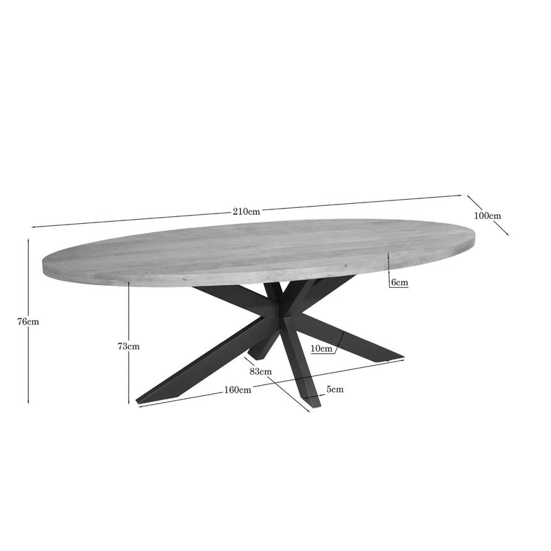 Eettafel Dakota | 210 cm Ovaal