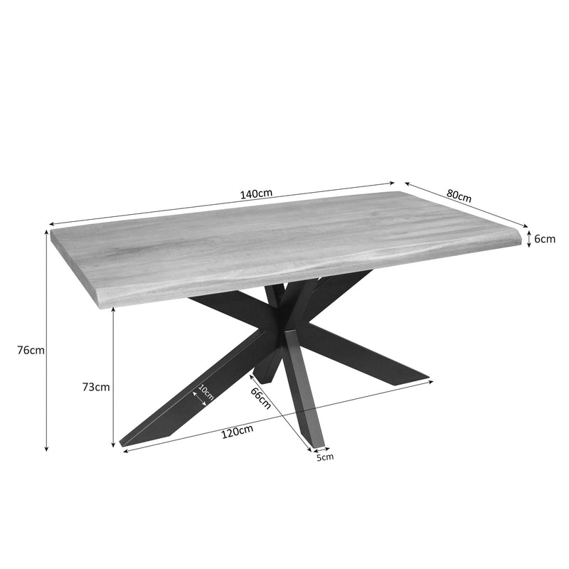 Boomstamtafel Dakota | Naturel Mangohout 140 cm