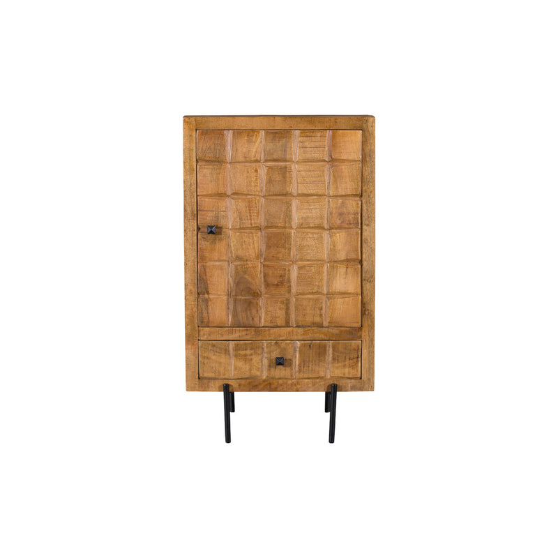 Kabinet Brandy | Mangohout | Zwart | 1 deur | 1 lade | 60 x 103 cm | kastje  | 55 cm