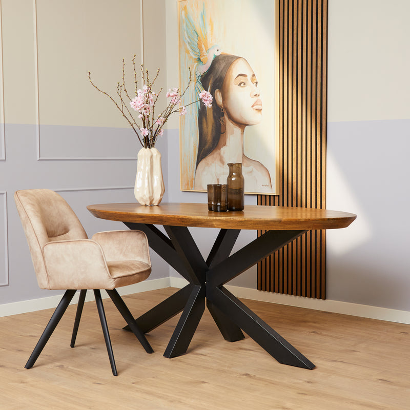 Eettafel Brandy | 160 x 90 cm | Eetkamertafel Ovaal