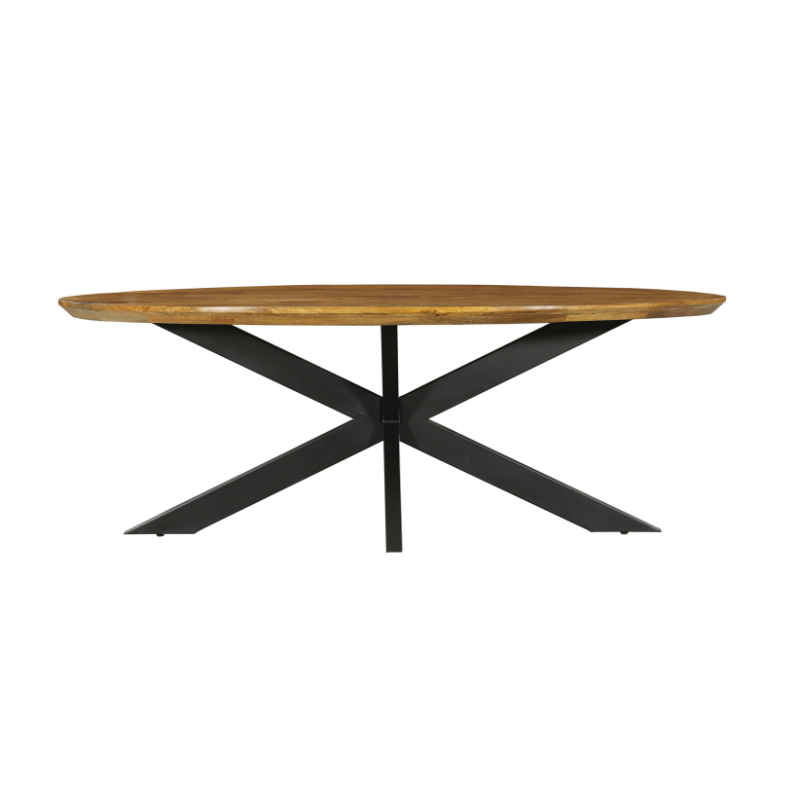 Eettafel Brandy | Mangohout | Ovaal | Matrixpoot | 210x100cm