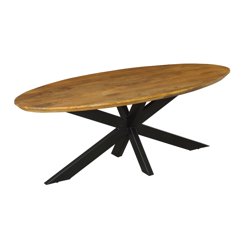 Eettafel Brandy | Mangohout | Ovaal | Matrixpoot | 240x110cm