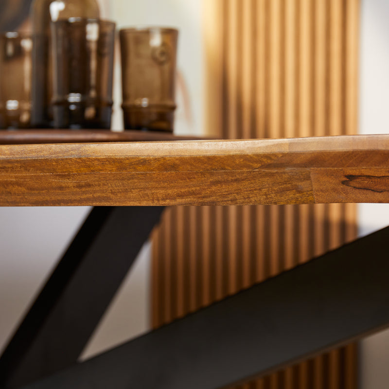 Eettafel Brandy | Mangohout | Ovaal | Matrixpoot | 210x100cm