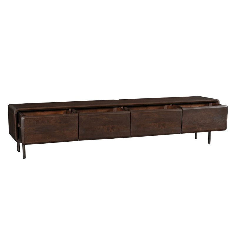 Zwevend tv meubel Allure | Mangohout | 4 deuren | Bruin 200 cm