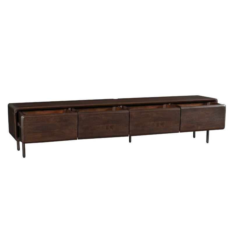 Zwevend tv meubel Allure | Mangohout | 4 deuren | Bruin 240 cm