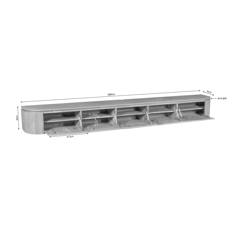 Tv meubel Excellent Naturel | 280 cm