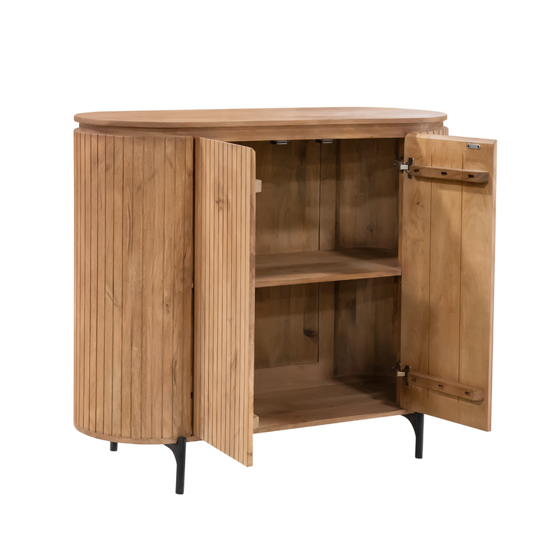 Kabinet kast Solana | Mangohout | 115 cm Naturel