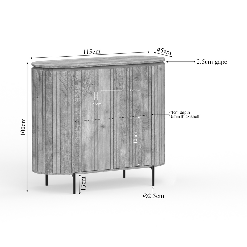 Kabinet kast Solana | Mangohout | 115 cm Naturel