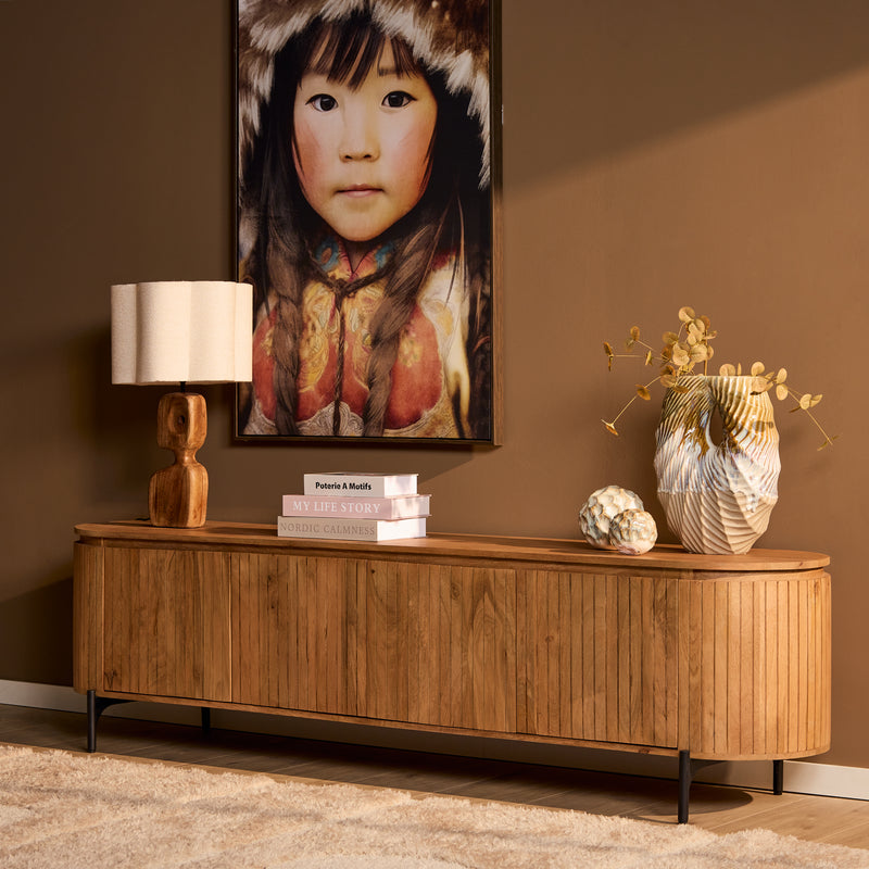 Tv meubel Solana | Mangohout | 210 cm Naturel