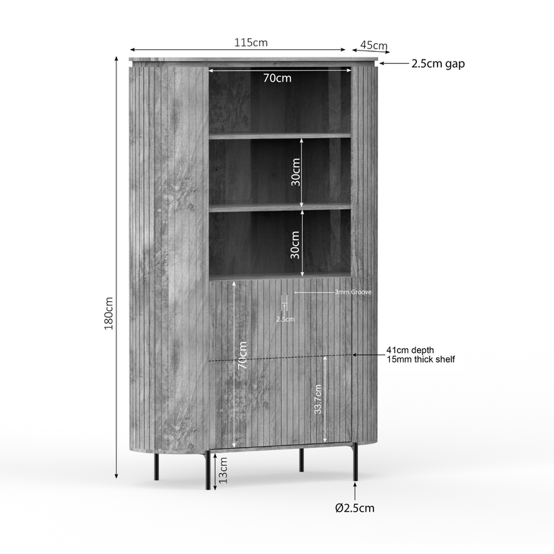 Wandkast Solana | Mangohout | 115 cm Naturel