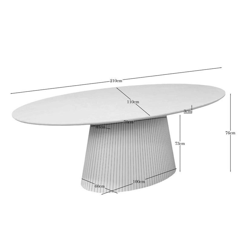 Ovale Solana | Mangohout | eettafel Zand 210 cm