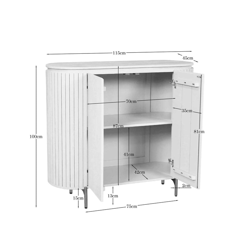 Kabinet kast Solana | 2 deuren | Zand Mangohout 115 cm