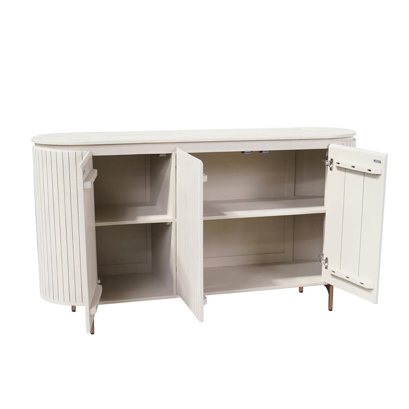 Dressoir Solana Zand | 3 deuren | Mangohout 165 cm