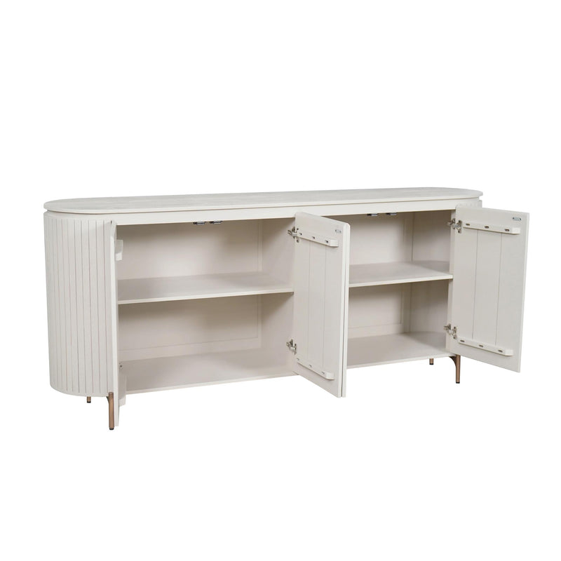 Dressoir Solana Zand | 3 deuren | Mangohout 210 cm