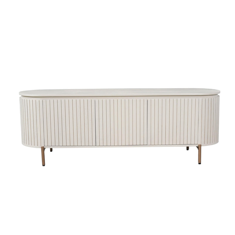 Tv meubel Solana | 3 deuren | Zand Mangohout 165 cm