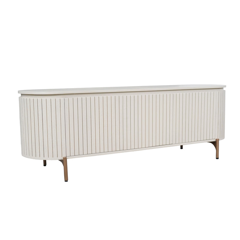 Tv meubel Solana | 3 deuren | Zand Mangohout 165 cm