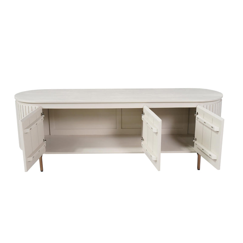 Tv meubel Solana | 3 deuren | Zand Mangohout 165 cm