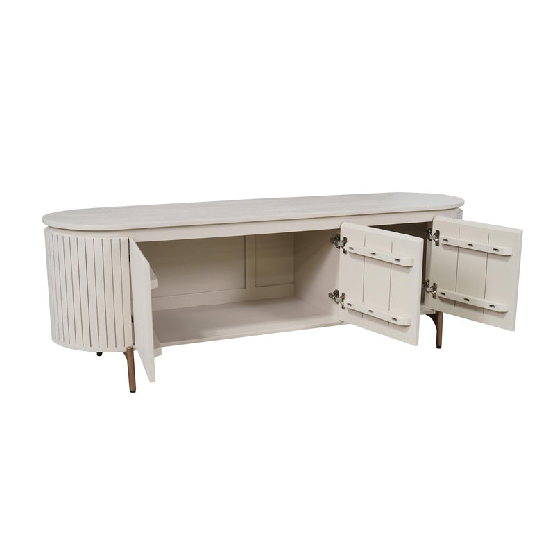 Tv meubel Solana | 3 deuren | Zand Mangohout 165 cm