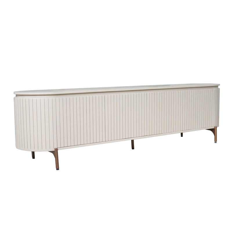 Tv meubel Solana | 4 deuren | Zand Mangohout 210 cm