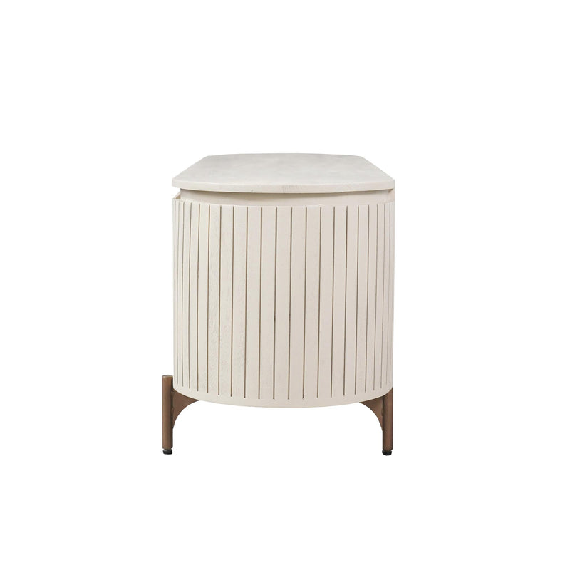 Tv meubel Solana | 4 deuren | Zand Mangohout 210 cm
