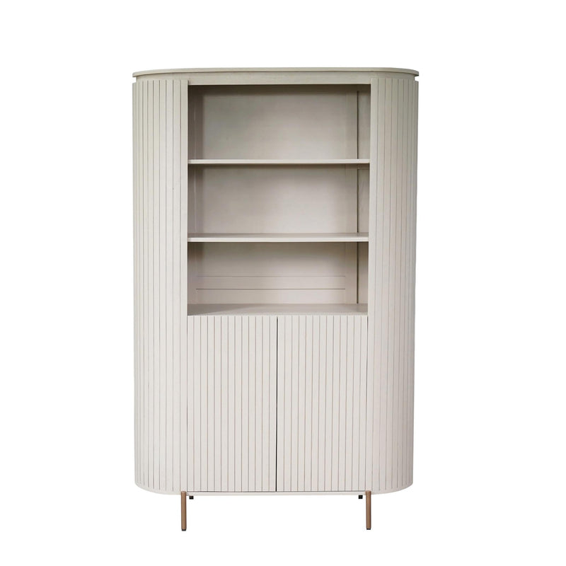 Wandkast Solana | 2 deuren | 3 vakken | Zand Mangohout 115 cm