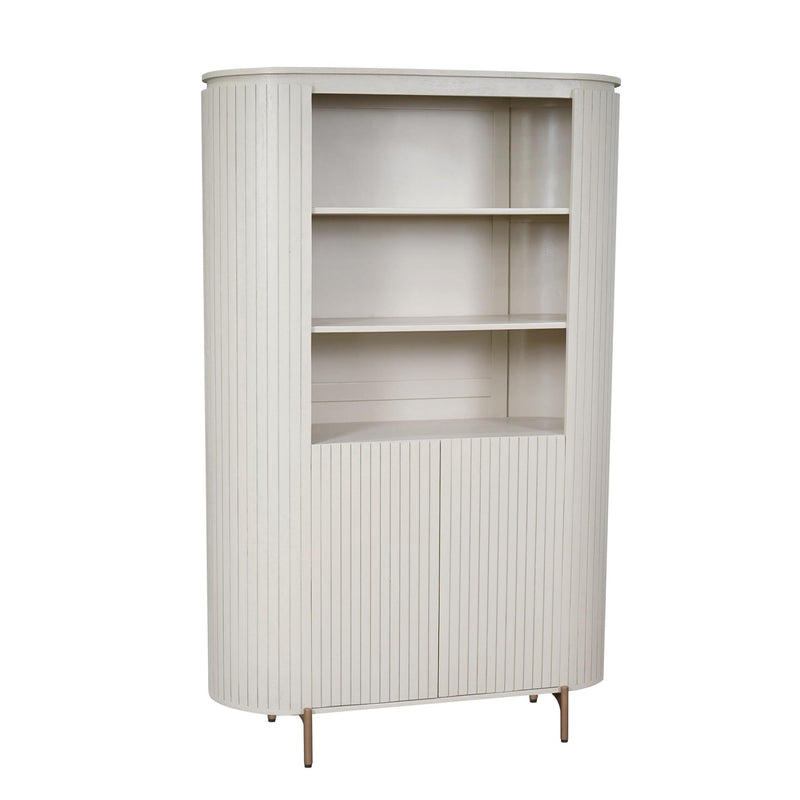 Wandkast Solana | 2 deuren | 3 vakken | Zand Mangohout 115 cm