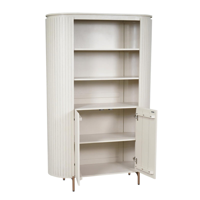 Wandkast Solana | 2 deuren | 3 vakken | Zand Mangohout 115 cm