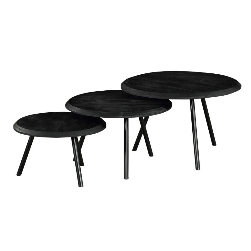 Salontafel Ohio Black | 70/60/50 | Rond