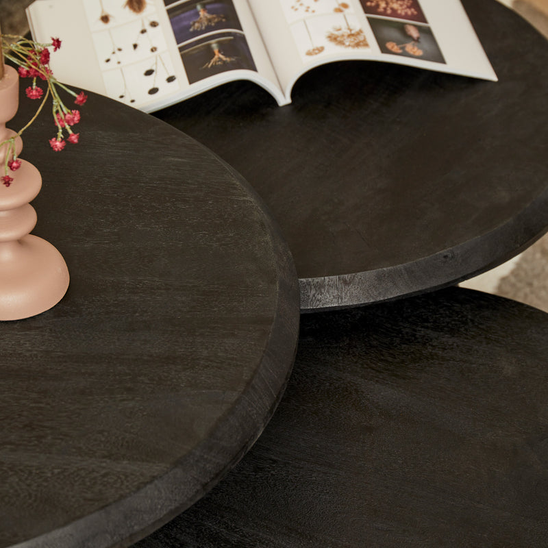 Salontafel Ohio Black | 70/60/50 | Rond