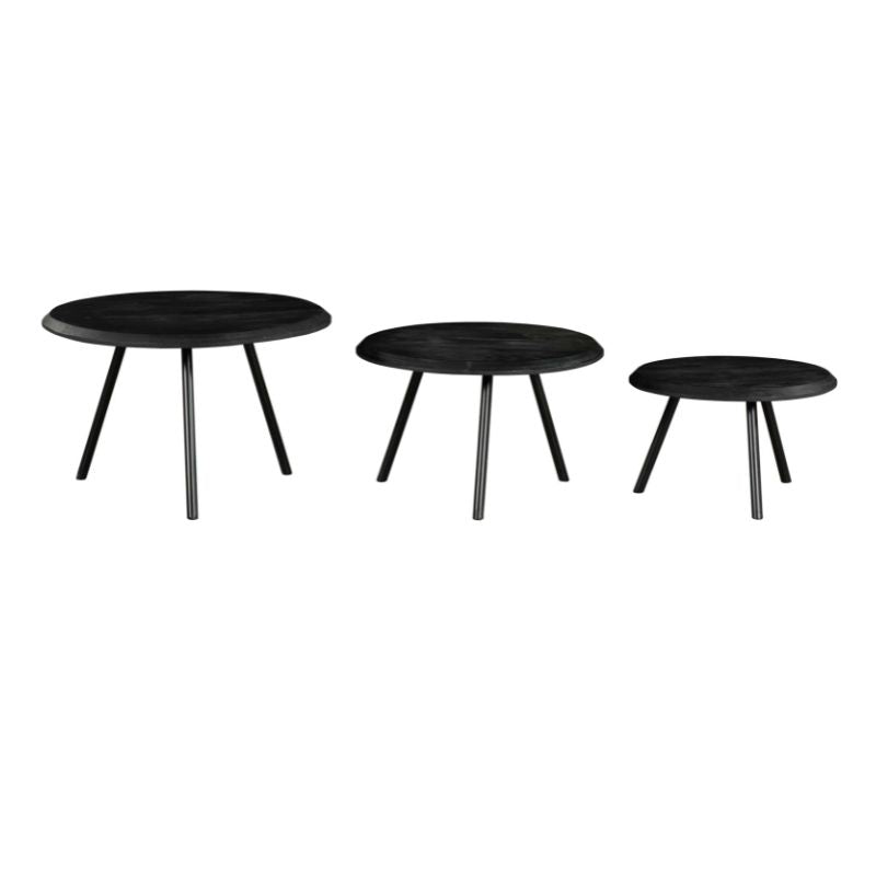 Salontafel Ohio Black | 70/60/50 | Rond