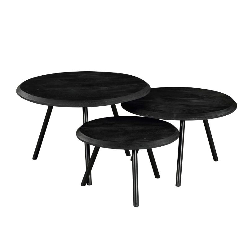 Salontafel Ohio Black | 70/60/50 | Rond