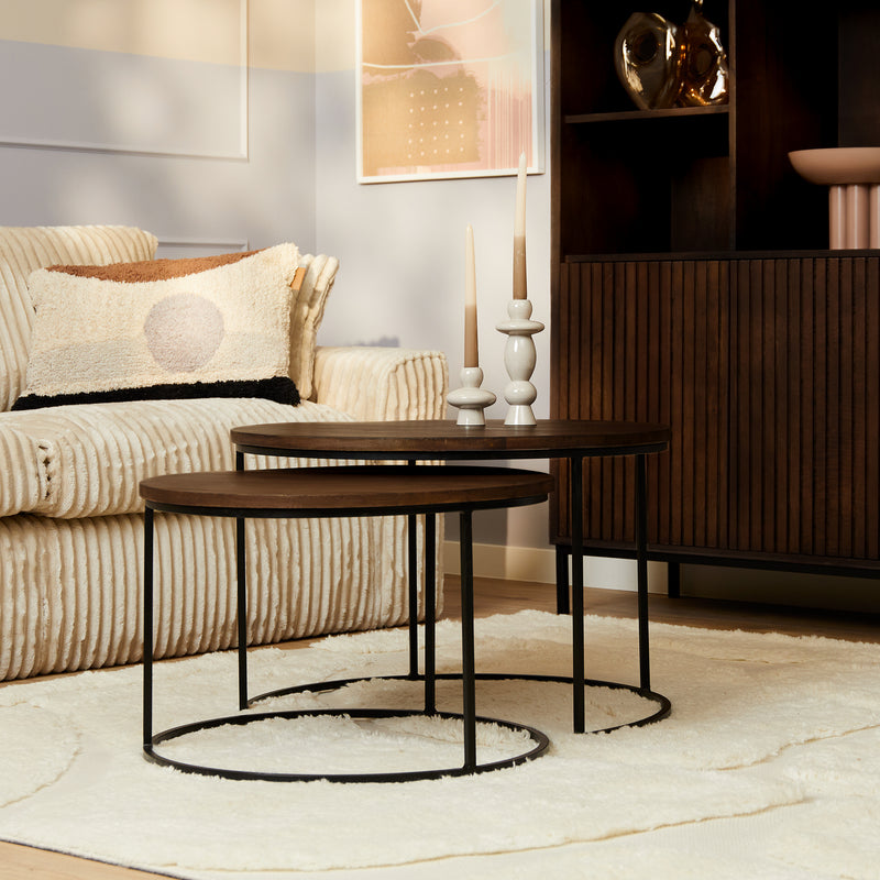 Salontafel Madison | Brown 70 cm set van 2
