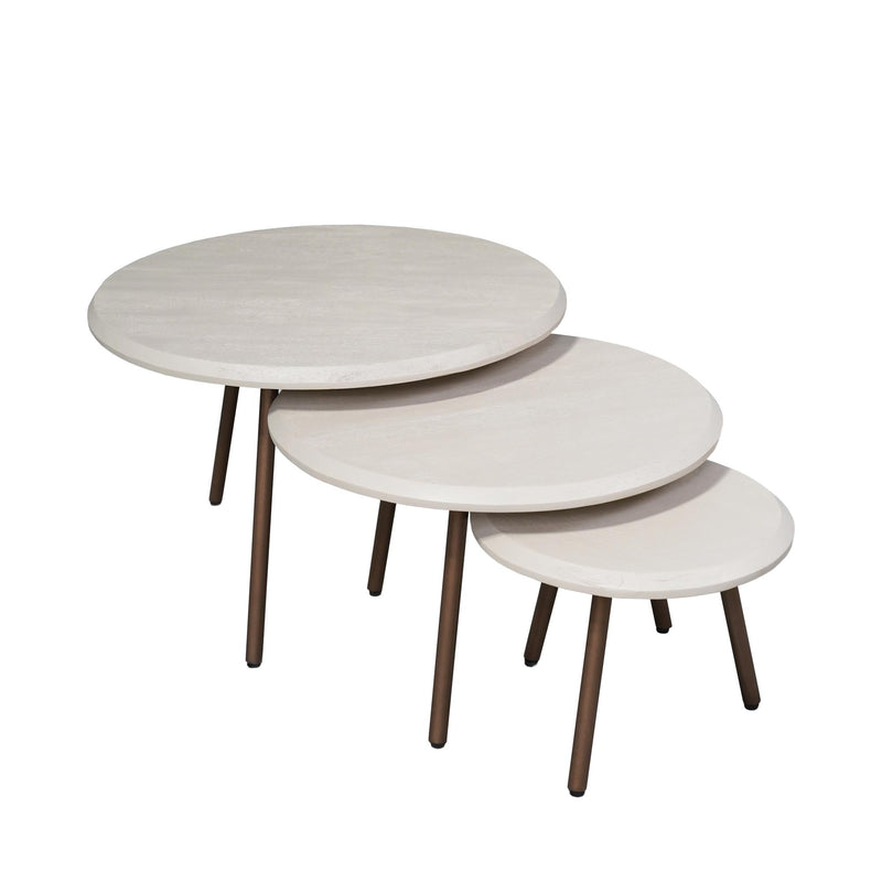 Ronde Ohio | salontafelset Zand Mangohout 70 cm