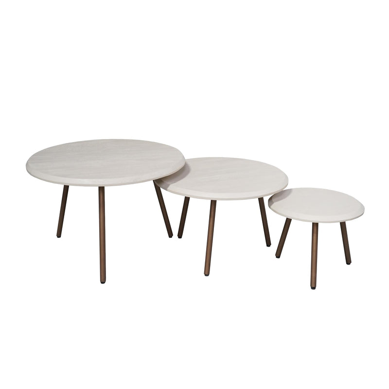 Ronde Ohio | salontafelset Zand Mangohout 70 cm