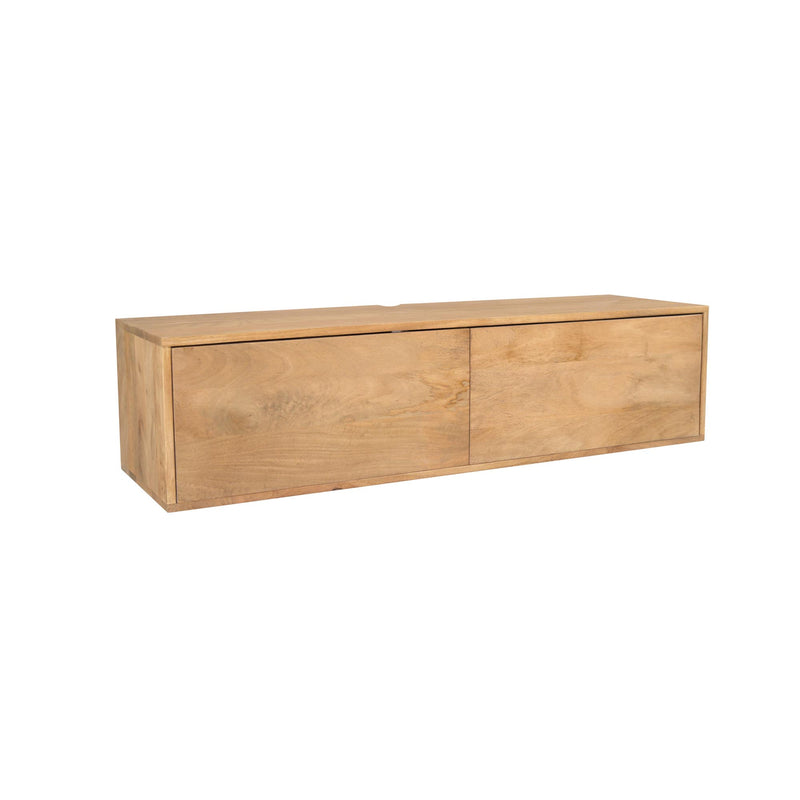 Zwevend tv meubel Vision | Mangohout | Licht mango 120 cm